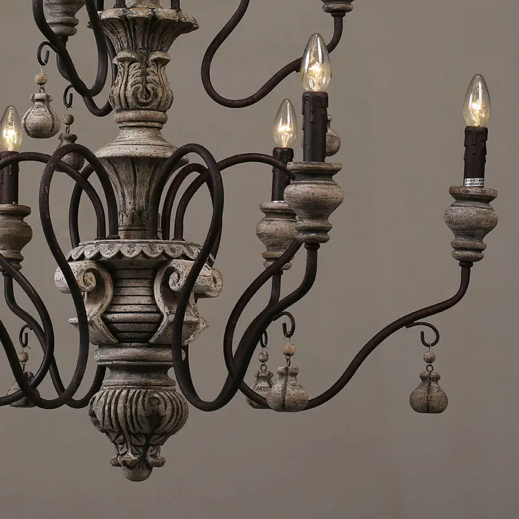 Nordic Expression American Country French Vintage Wrought Nordic Expression American Country French Vintage Wrought Iron Lamps Luoji Mu Wood Chandelier Clical In Pendant Lights From