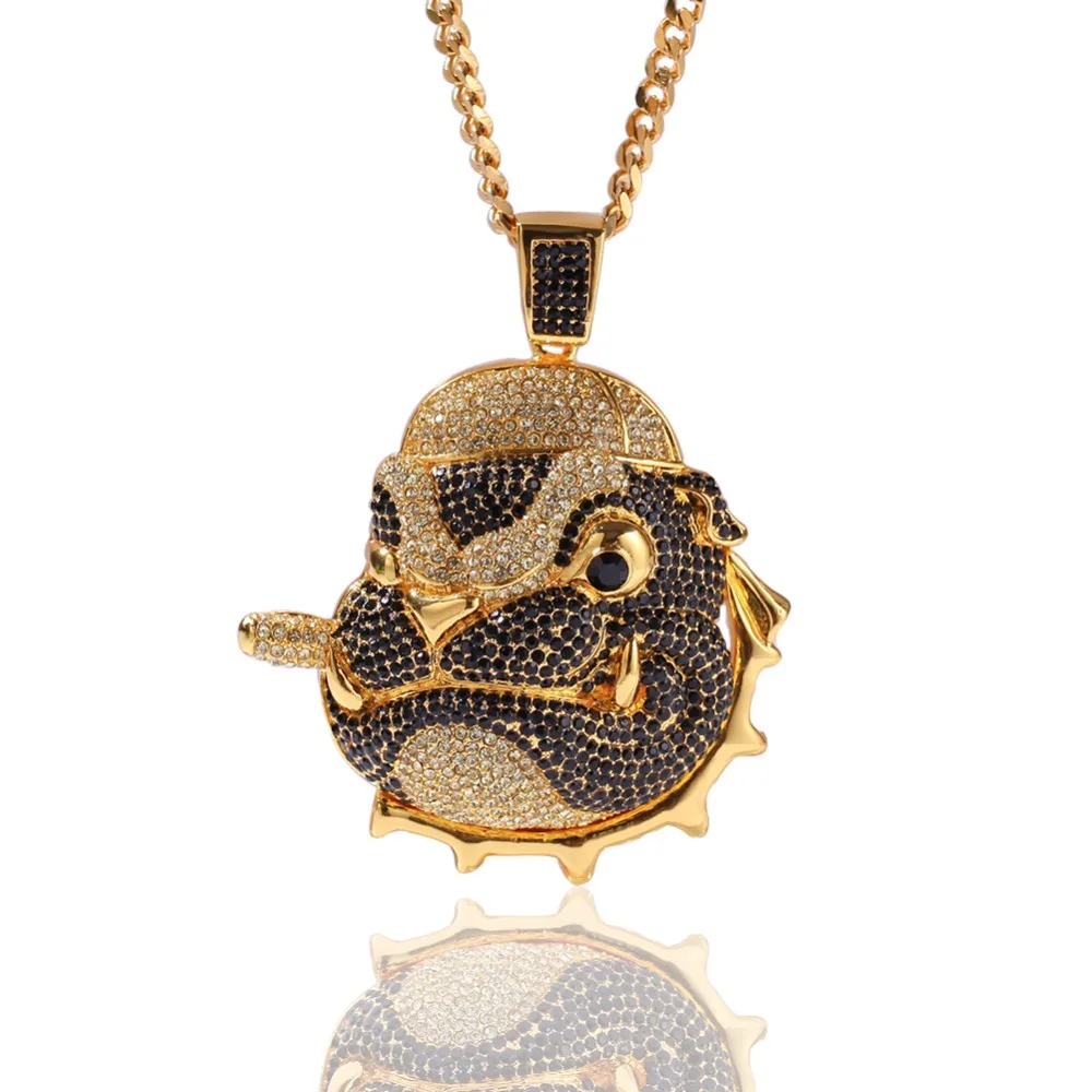 

Men Hip hop Dog ' head Pendant Necklaces AAA Zircon fashion novelty Charm Pendants Necklace Hiphop for Unisex jewelry gifts