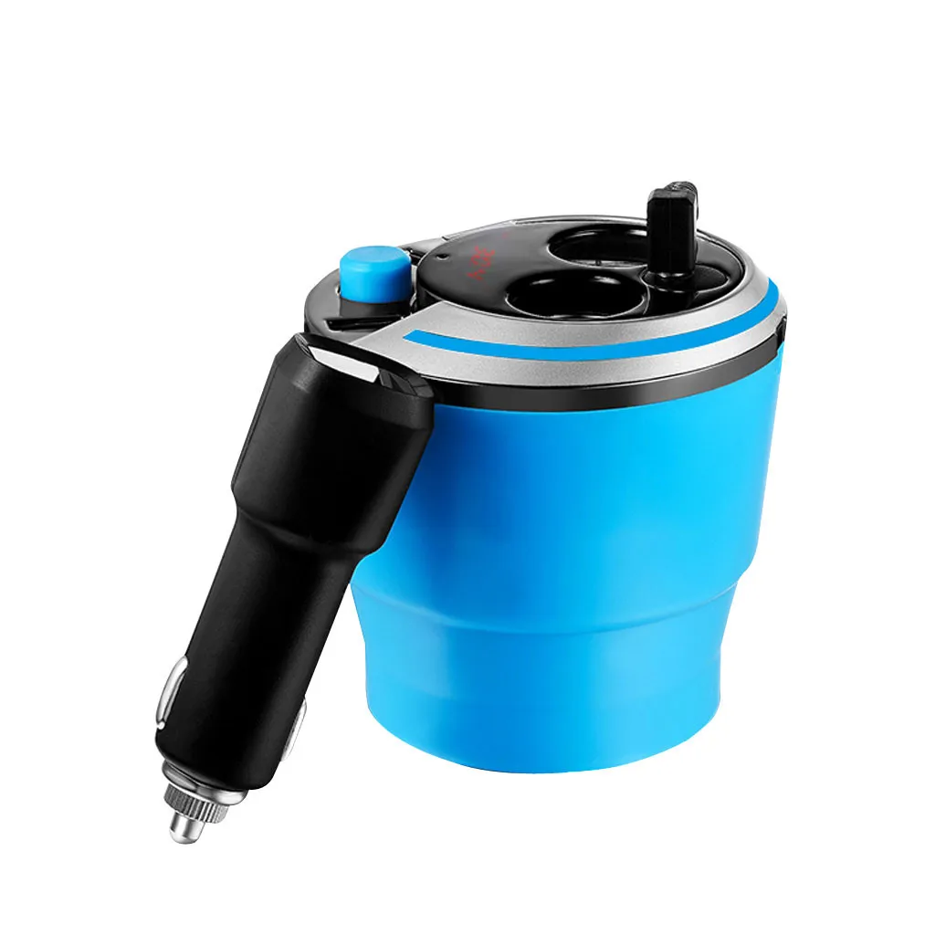 

Car Cup Holder Charger Two-Hole Socket 2 USB Connectors Cigarette Lighter Dual USB Adapter 3.1A 12V/24V With Display #YL1