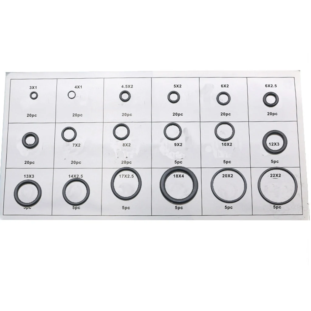 225pcs O-Ring Washer Seals Assortment Watch Gaskets Set for Workshops Garages Plumbing Services