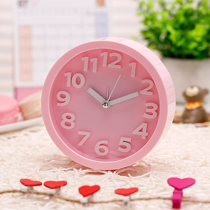 EZ Cute Silent Candy Color Alarm Clock Home Desk Table Snooze Analog Clock AS