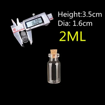 

50pcs/Lot Glass bottle with Cork Stoppers Small Mini Glass Tube Ctue Glass Bottle With Cork Tiny Bottle Mini Tube 2ml