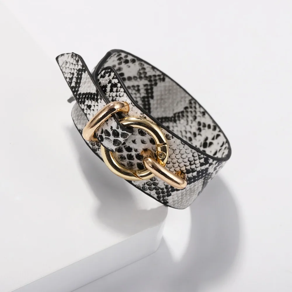 Винтажный дизайнерский круглый кожаный браслет Vedawas из змеиной кожи для женщин Модный Золотой металлический браслет& Браслеты вечерние подарки xg3292