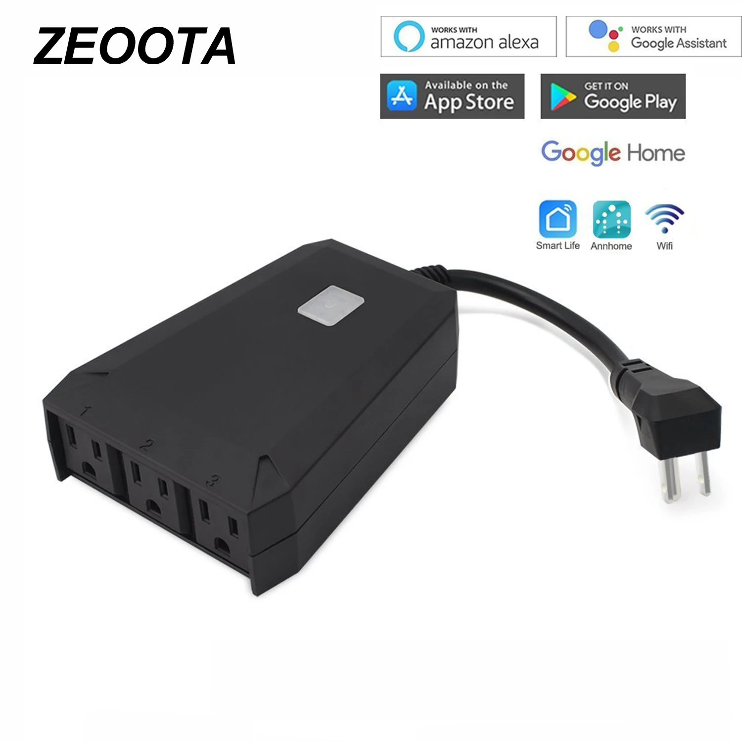 

Outdoor Smart Wifi Outlet Power Plug Waterproof Socket Remote APP/Voice Control Timer Function Work with Echo Alexa/Google Home