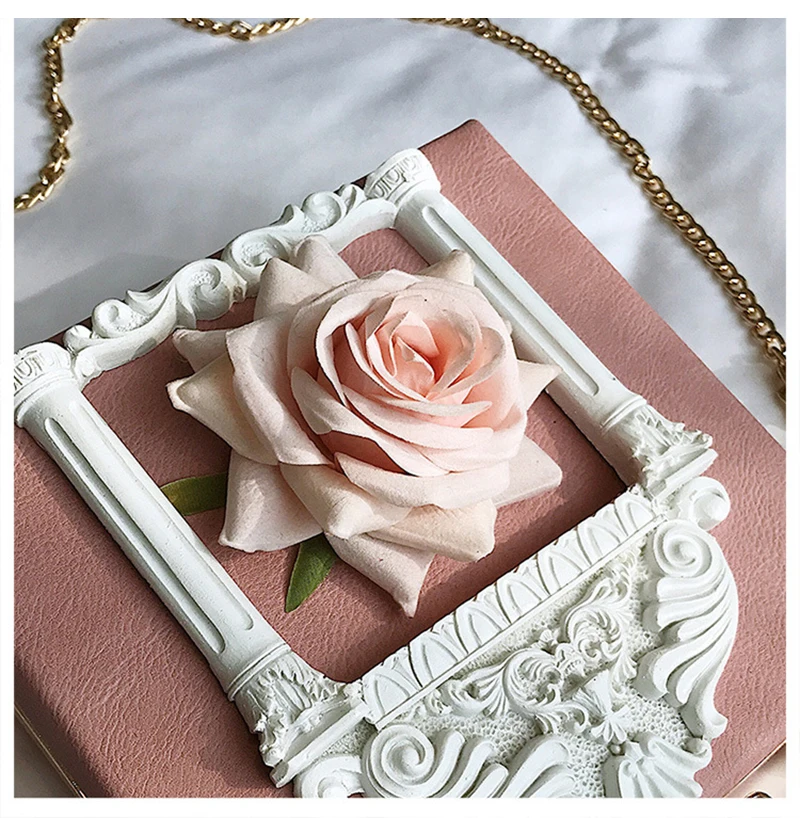 Embossed Flowers Women Handbags Luxury Rose Chain Lady Leather Shoulder Bag Evening Party Female Travel Crossbody SS3529 (15)
