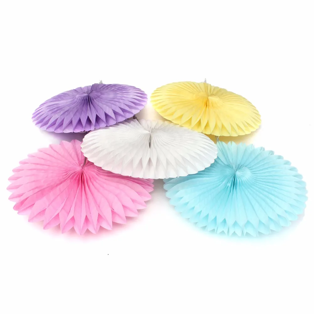 Mixed Sizes 6/8/10/12/14/16inch Tissue Paper Fans Pinwheels Hanging Paper Flowers Wedding Birthday Party Baby Shower Decoration