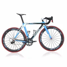 ICAN 2015 Carbon aero road bike blue 7.3kg completed bike 50mm clincher wheels bicycle AERO007