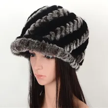 Зимняя натуральная кролика рекс меховая русская бейсбольная шапка женская мода, женская теплая винтажная M02261