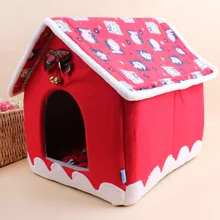 2016 Chritmas Dog Kennel Cute Dog Bed Pet Bed Warm Soft Dogs Kennel Dog House Pet Sleeping Bag Cat Bed Cat House Cama Perro