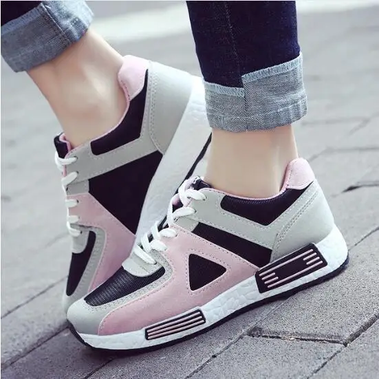 Flat Casual Running Women Shoes Synthetic Leather Slip On Flats Sports Platform Breathable Sneakers Student Female | Обувь