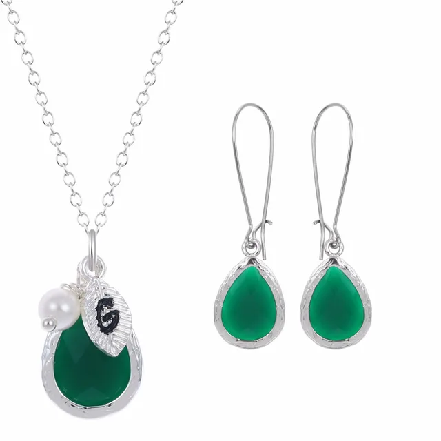 Luxury Dangle Earring Gold Plated Dark Green Stone Drop Earrings Luxury Dangle Earring Gold Plated Dark Green Stone Drop Earrings Small Pearl Crystal Necklace Fashion Jewelry
