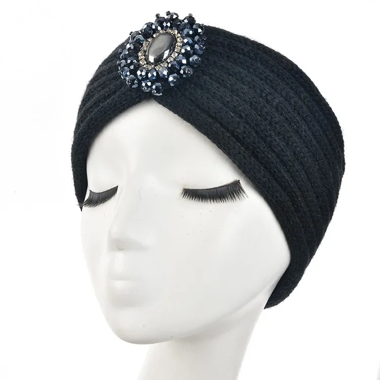 DaMohony Femmes Bandeau Doubl/é de Polaire Chaud Hiver Tricot Oreille Cache-T/ête Bandeau