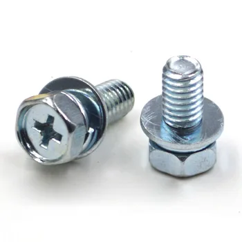 

M5 M6 M8 Phillips Screw Hex With Washer Bolts Hexagon Sems Screws Carbon Steel Length 10mm-30mm