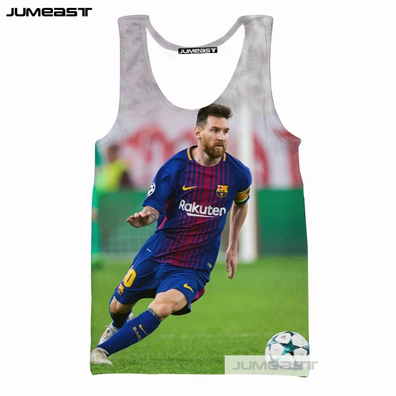 Jumeast бренд моды 3d печатных Lionel Messi мужские/женские топы супер Футбол Звезда Унисекс Без Рукавов Рубашка гусарский жилет