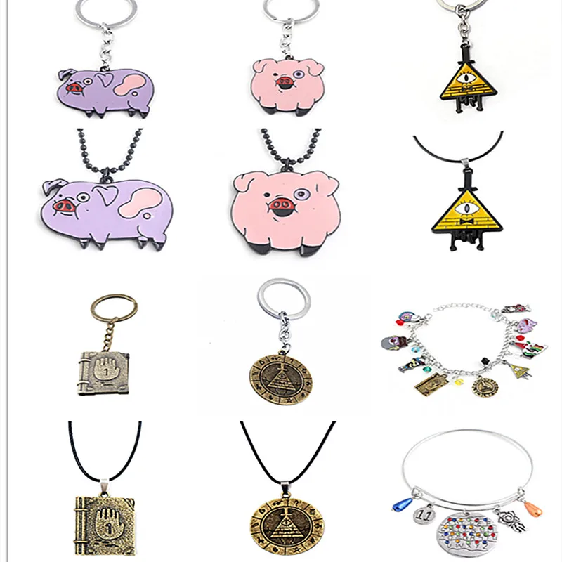 

Fashion Anime Gravity Falls pig Keychain Bill Cipher Boss Journal 3 Diepsloot diaryKeyring