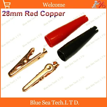 

10 pcs Alligator Clip red copper material,28mm Alligator Cable Clip,Max 5A Good Quality
