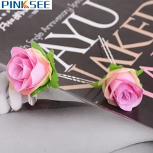 Красивый Большой Цветущий цветок розы шпилька Летний пляж Свадьба Свадебные зажимы для волос головной убор Брошь булавка головной убор аксессуары