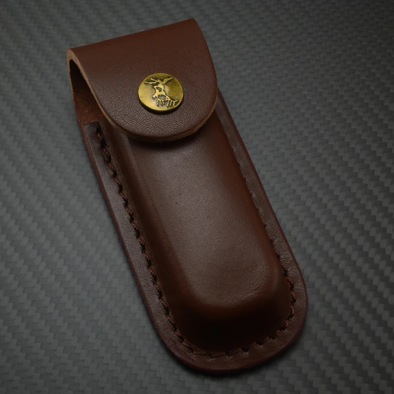 folding Knife first layer of leather Cowhide Swiss Knife case sheath