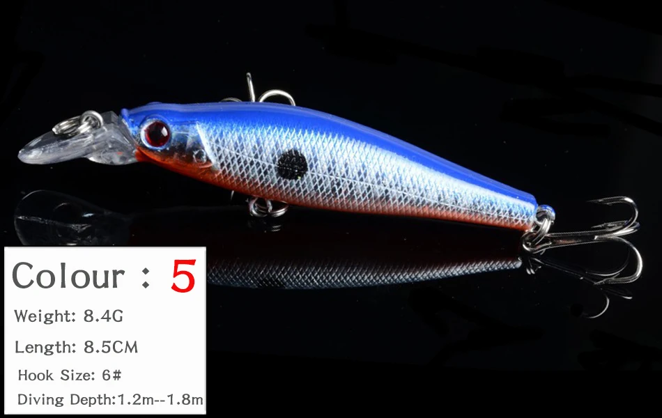 8PCS Minnow Wobblers Fishing Lure Wobbler Lures Hard Artificial Bait For Fish Tackle Carp Peche With Hooks Trolls Jerkbait Set (5)
