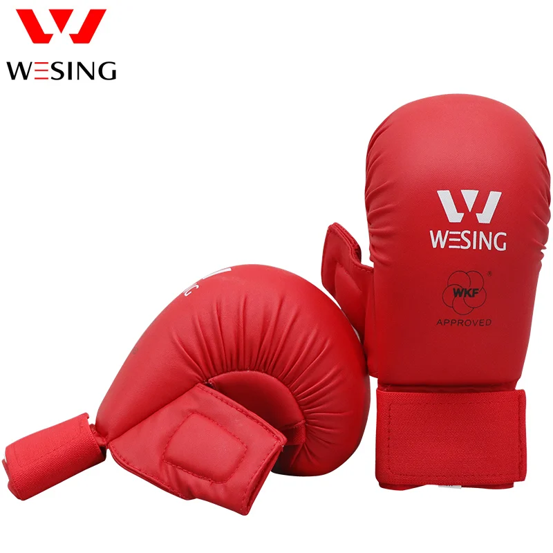 Wesing карате перчатки WKF одобренные Лапы Для с большим пальцем или без большого