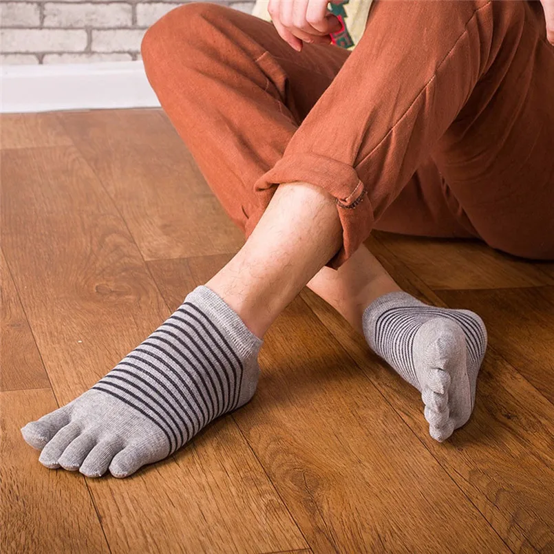 Men's Five Toe Cotton Socks Pure Sports Trainer Running Finger yoga Socks Breathable Sportswear Accessories  #3S05 (2)