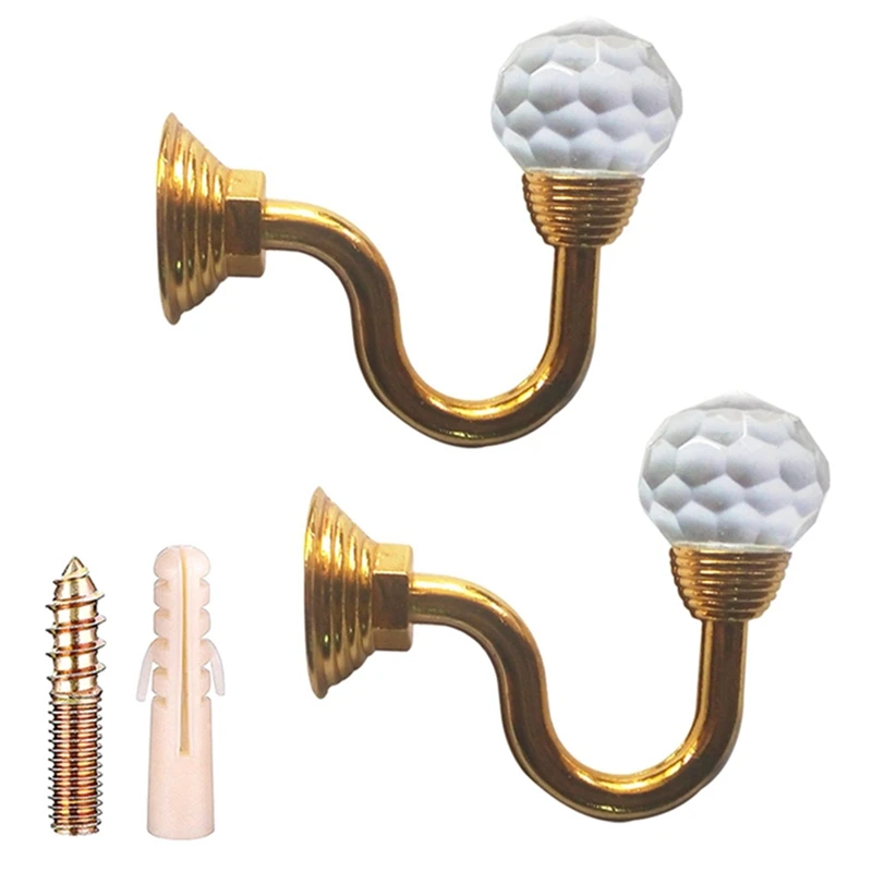 10 x Crystal /& Chrome Tie Back Hooks Curtain Fabric