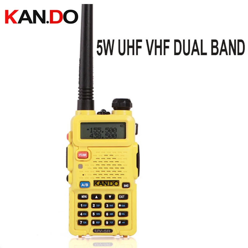 5W Two Way Radio walkie talkie Walkie Talkie 128 Dual Band UHF & VHF 136-174MHz & 400-520MHz Portable Radio interphone yellow