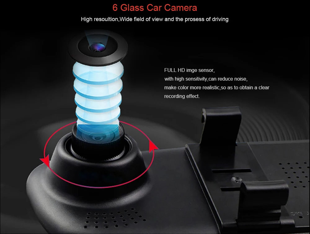 OllyMurs dvr dash камера, Автомобильное Зеркало с двумя объективами, камера заднего вида, dashcam Авто рекордер, видео full hd, фронтальная и задняя XC-03