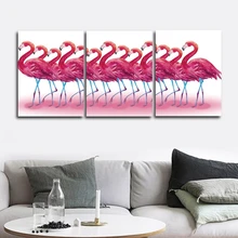 Flocks of flamingos Wall Picture Poster Print Canvas Painting Calligraphy Decor for Living Room Bedroom Home Decor Frameless beach flamingos tassel hanging painting wall decor print