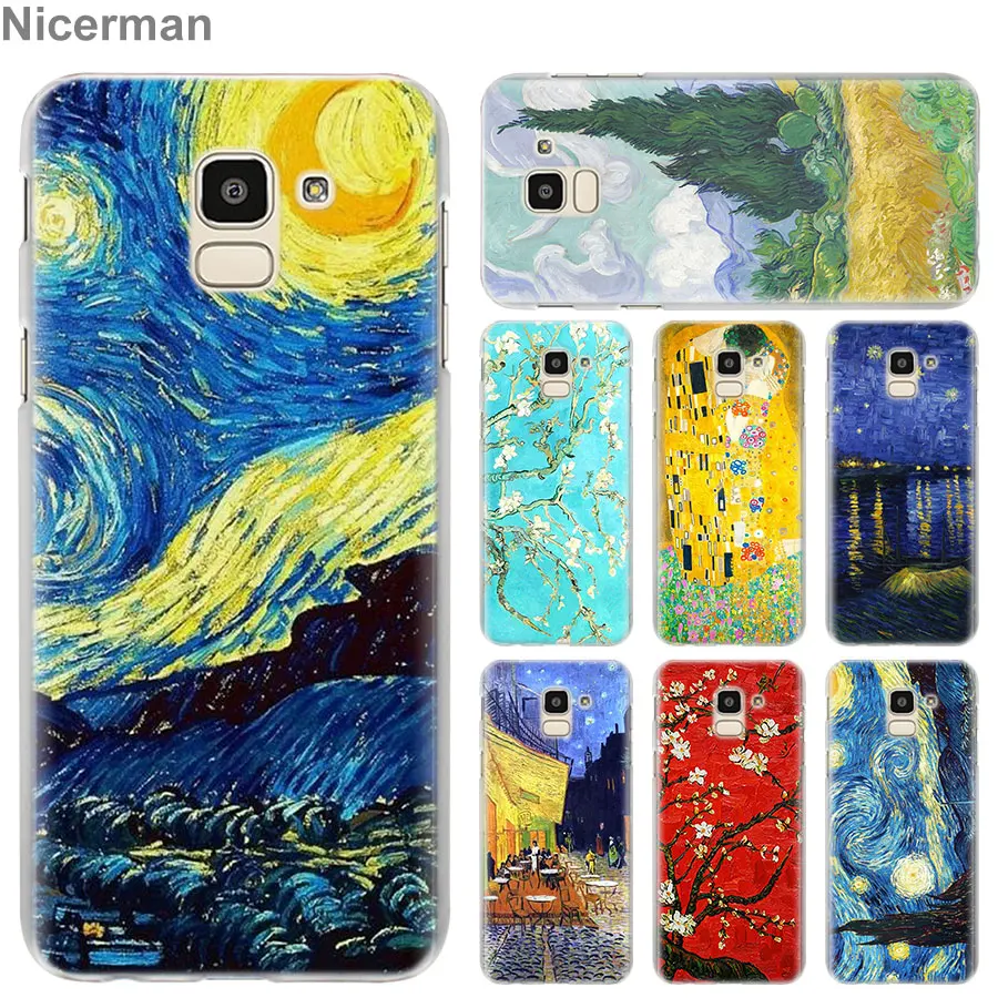 

Starry Night Van Gogh Painting Phone Cases for Samsung Galaxy J4 J6 Plus J3 J7 J8 2018 C2 Core J5 J7 Prime hard PC case Coque
