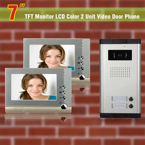Apartment System 7 Inch video door phone system for 2