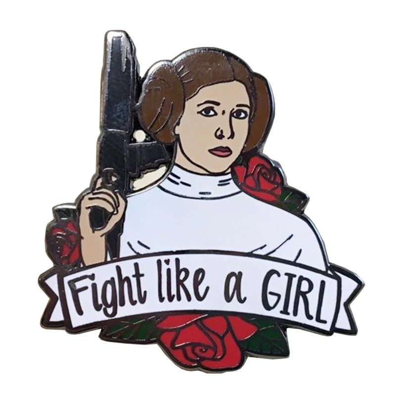

Star Wars inspired Princess Leia Fight like a girl hard enamel pin
