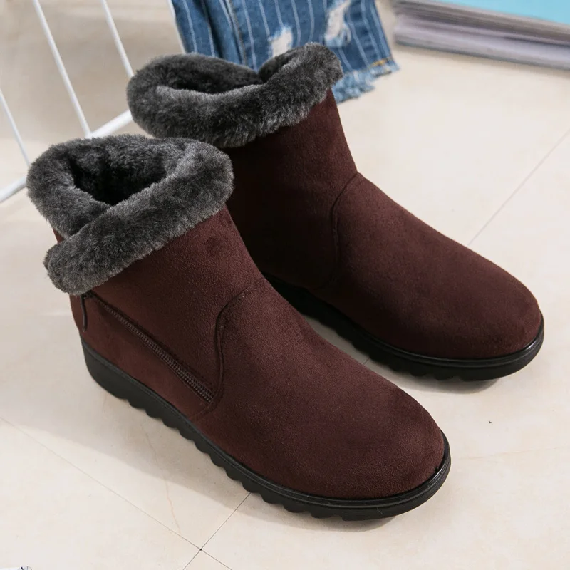Новые женские Ботинки Зимняя обувь женские ботильоны теплые ботинки на платформе женские зимние ботинки на молнии Большие размеры 35-41