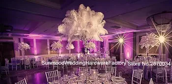 

30 days sent out order)New large flower and feather centerpiece with hangging Crystal for wholesale