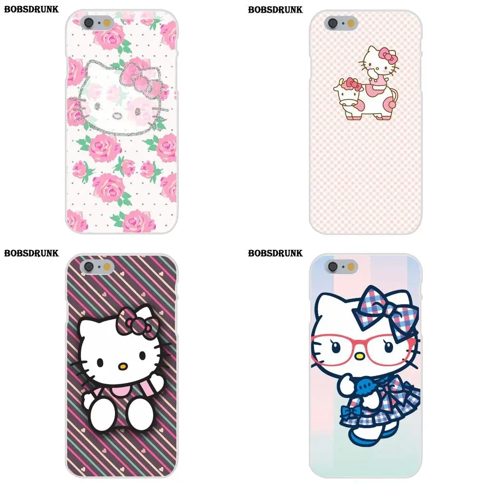 

EJGROUP Retro Hello Kitty For iPhone 4 4S 5 5C SE 6 6S 7 8 Plus X TPU Art Online Cover Case