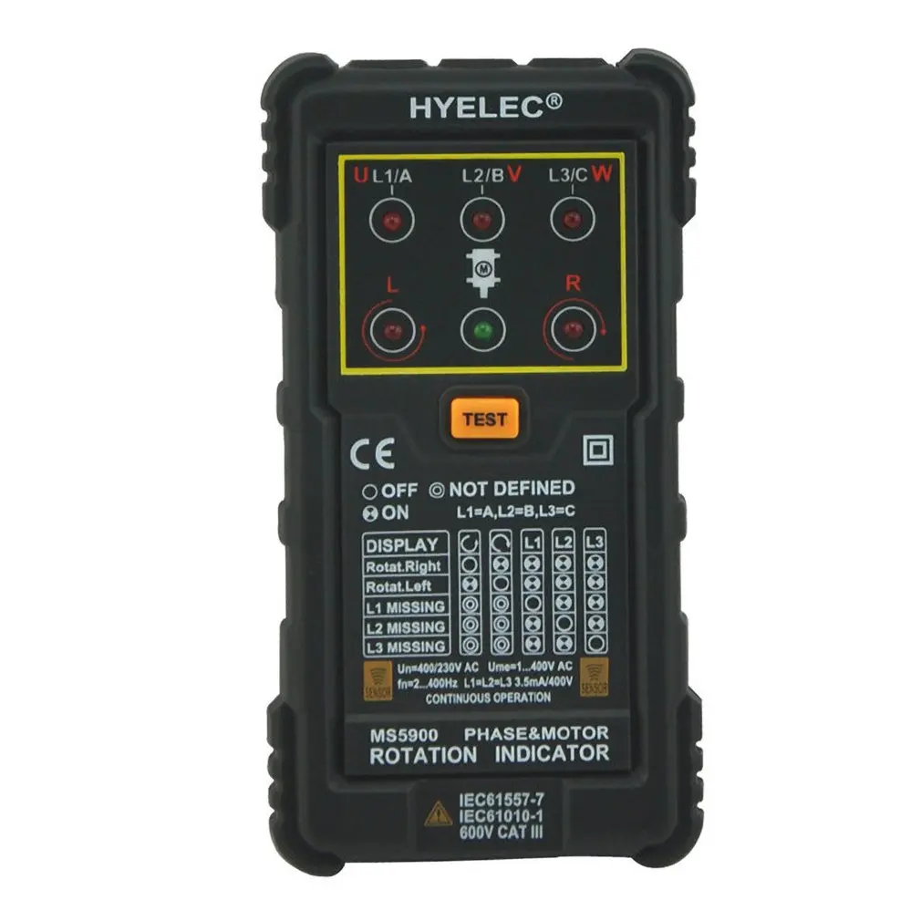

Phase Sequence Motor Rotation Direction Detector Electrical Professional Products Safty For Home Industorial Use