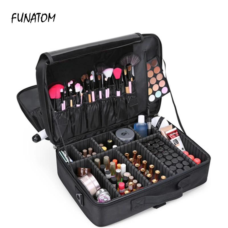 Продажа Женские Высокое качество Профессиональный макияж организатор Bolso Mujer косметичка большая Ёмкость чехол для хранения многослойные чемодан