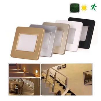 

Radar Sensor Recessed Step LED Stair Lights AC85V-265V Warm White White Stairway Footlight Wall Lamp For Aisle Hall Bedroom