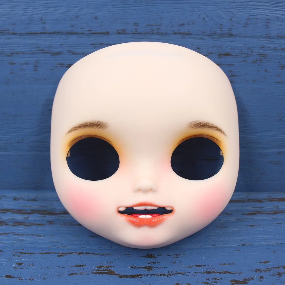Neo Blythe Doll Matte Faceplate with Makeup, Mouth & White Skin 5