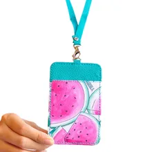 1 шт., кавайный чехол из искусственной кожи с ремешком для карт, Студенческая сумка для еды, чехол для кредитных карт, офисные принадлежности, канцелярская карточка, держатель