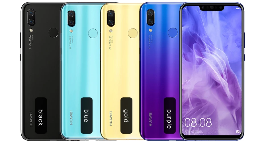 Новый оригинальный Huawei nova 3 6 ГБ ОЗУ 128 Гб ПЗУ телефон Kirin 970 2340x1080 Восьмиядерный