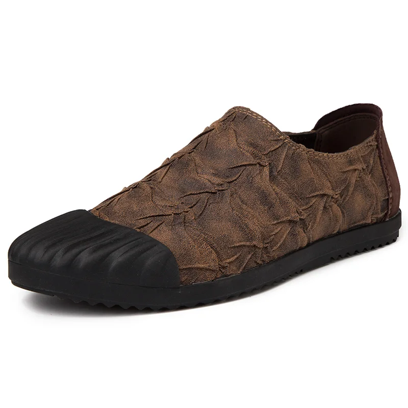 Модная повседневная обувь; мужские Летние Стильные Мягкие Мокасины; мужские лоферы высокого качества; мужская обувь на плоской подошве; Легкая удобная обувь для вождения - Цвет: Light brown-2