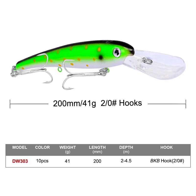 1 шт. PRO BEROS рыболовная приманка 41 г/20 см Рыболовная Приманка 10 цветов рыболовные снасти с 2/0# крючок Большие Приманки