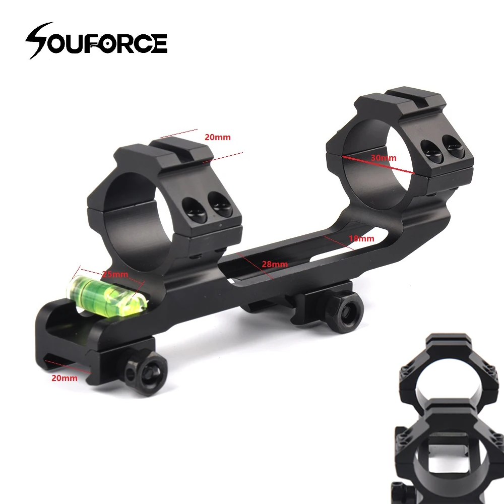 Ferroviário para Airsoft 30mm com Nível de Bolha Escopo Óptico Tático Montagem Anéis Diâmetro 25.4 - Caber 20mm Picatinny Rifle Ar15 Caça 8 30mm com nível de bolha caber 20mm