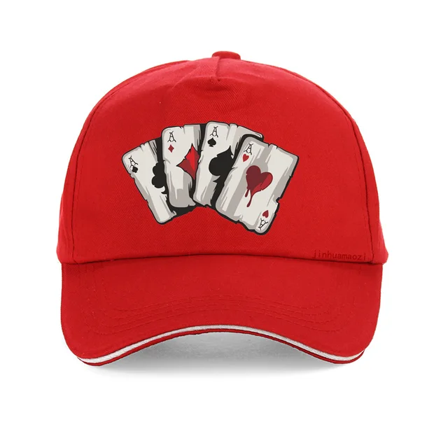 New design cartoon playing cards100%Cotton Dad cap Old Playing Card Baseball caps fashion Unisex adjustable snapback hat gorras Red