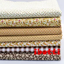 7 шт./лот, 50x50 см, Новое поступление, Коричневая серия, хлопок, ткань для шитья, тильда, кукольная ткань, сделай сам, лоскутное шитье, текстильная ткань