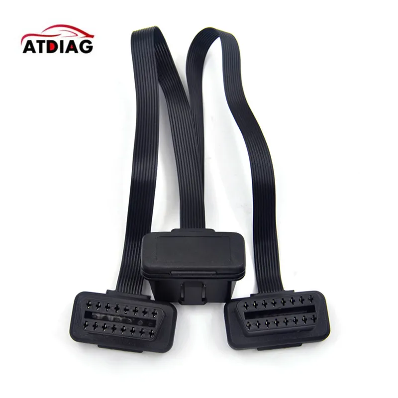 2 10 шт. ODB2 16pin Male к двойному Female OBDII OBD 16 контактный кабель для ELM327 Расширение