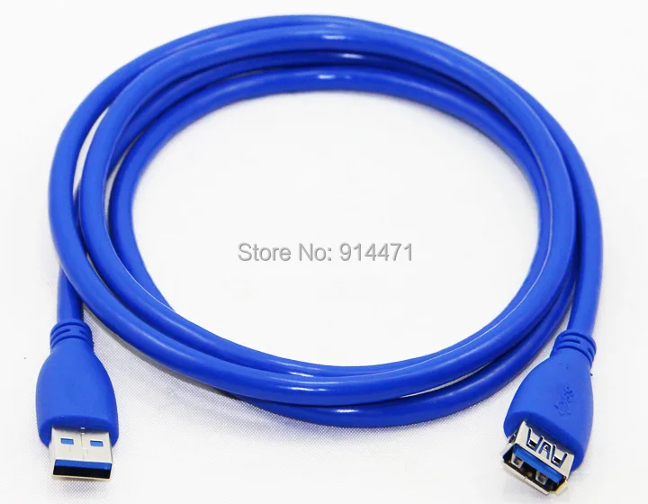 1.5 м 5ft USB 3.0 удлинитель мужчин и женщин M/F 9 + 1 Core Dual Экранирование (фольга + Плетеный) супер Скорость синий