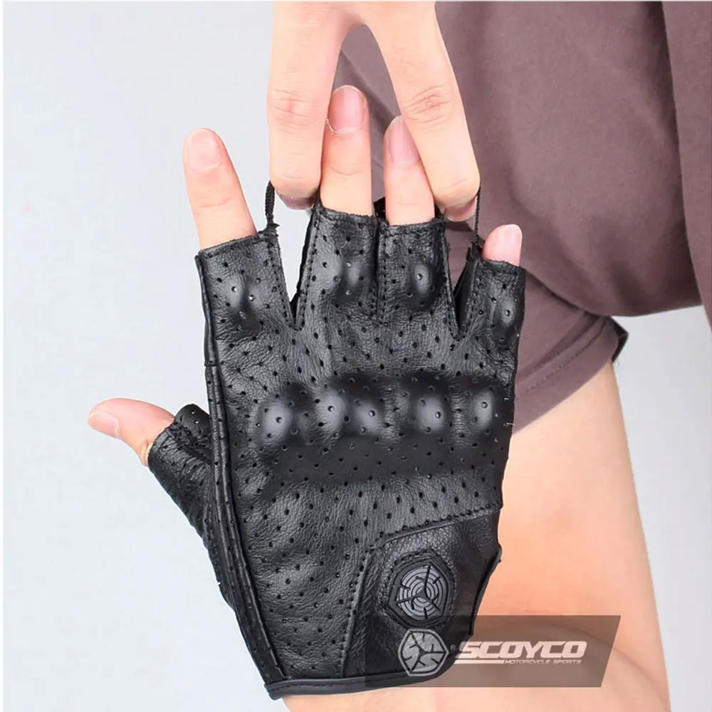 SCOYCO Motorcycle Gloves Leather Motocross Off-Road Racing Gloves Motorcycle Riding Half Finger Gloves Luva Couro Motoqueiro SCOYCO Motorcycle Gloves Leather Motocross Off-Road Racing Gloves Motorcycle Riding Half Finger Gloves Luva Couro Motoqueiro
