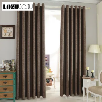 

LOZUJOJU 1 piece blackout curtains window shade treatments living room window modern full bedroom Blackout linen drapes curtain